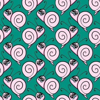 Snail pattern , illustration, vector on white background