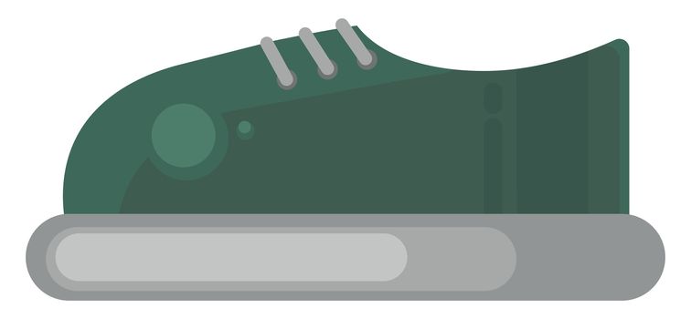 Green sneakers , illustration, vector on white background