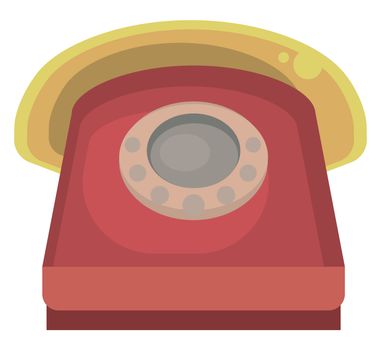 Old telephone , illustration, vector on white background