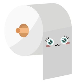 Cute toilet paper , illustration, vector on white background