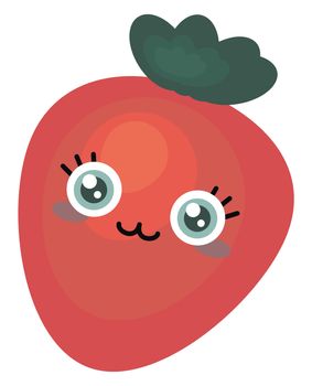 Cute strawberry , illustration, vector on white background