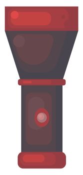 Red flashlight , illustration, vector on white background