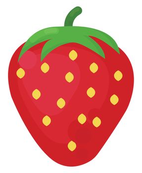 Flat strawberry , illustration, vector on white background