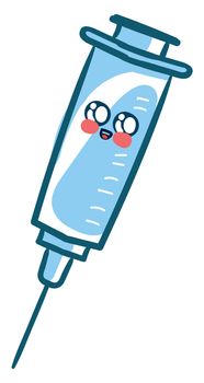 Syringe cute , illustration, vector on white background