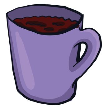 Cup of coffee , illustration, vector on white background