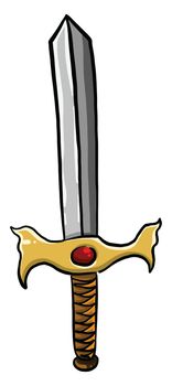 Big sword , illustration, vector on white background