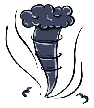 Big tornado , illustration, vector on white background