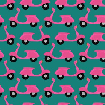 Scooter pattern , illustration, vector on white background