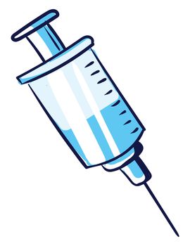 Syringe with big needle , illustration, vector on white background