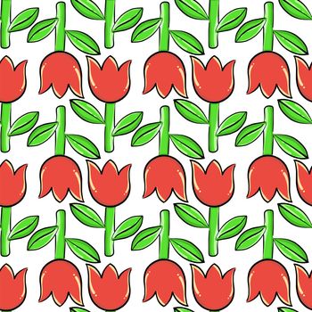 Tulip flower pattern , illustration, vector on white background