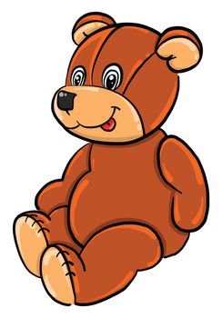Teddy bear , illustration, vector on white background