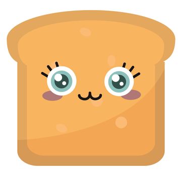 Cute toast , illustration, vector on white background