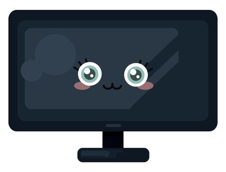 Cute TV , illustration, vector on white background