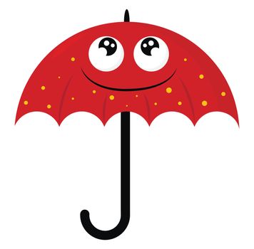 Red umbrella , illustration, vector on white background
