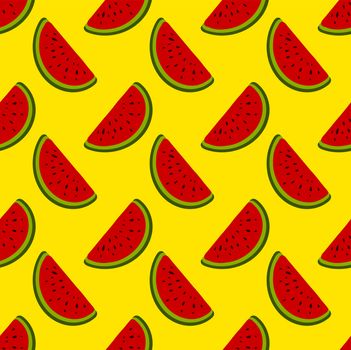 Watermelon pieces pattern , illustration, vector on white background
