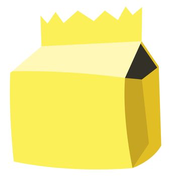 Yellow paper box, illustration, vector on white background