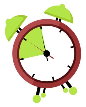 Red alarm clock, illustration, vector on white background