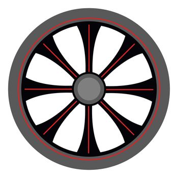 Alloy wheel, illustration, vector on white background