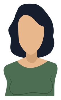 Faceless female avatar, illustration, vector on white background