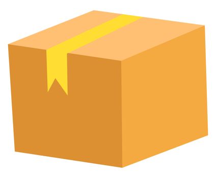 Orange box, illustration, vector on white background