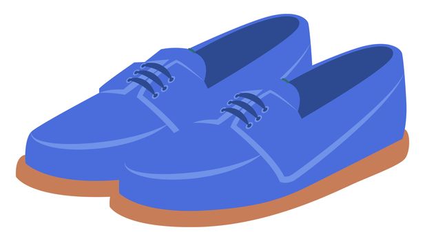 Flat blue man shoes, illustration, vector on white background