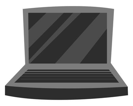 Black laptop, illustration, vector on white background