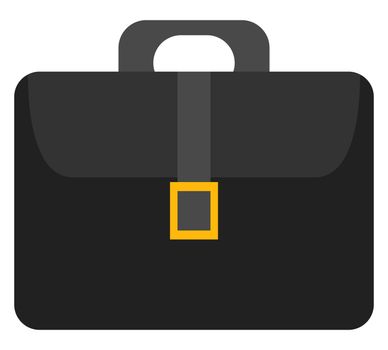 Black business bag, illustration, vector on white background