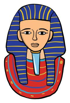 Tutankhamun , illustration, vector on white background