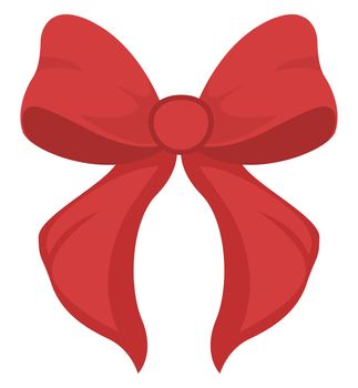 Red bow, illustration, vector on white background