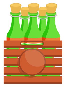 Pack of beer , illustration, vector on white background