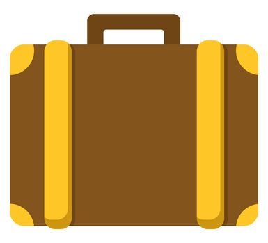 Brown briefcase, illustration, vector on white background