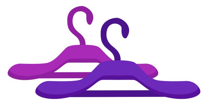 Purple clothes hanger, illustration, vector on white background