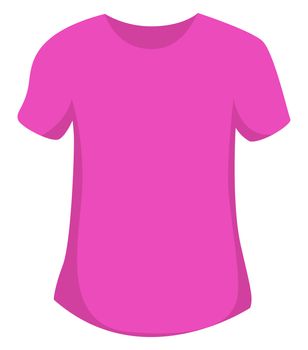 Woman pink t shirt, illustration, vector on white background