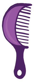 Purple hair comb , illustration, vector on white background