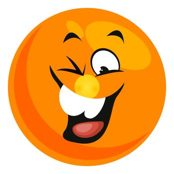 Laughing smiley, illustration, vector on white background