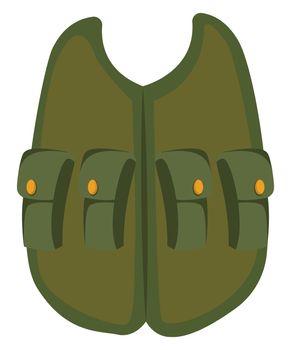 Military vest, illustration, vector on white background