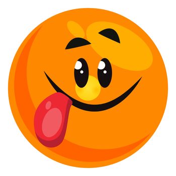 Emoji with tongue out, illustration, vector on white background