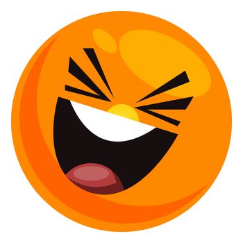 Laughing hard smiley, illustration, vector on white background