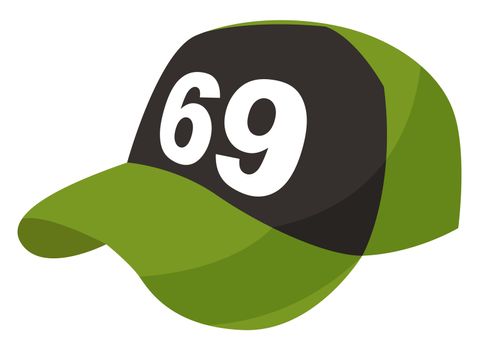 Green cap, illustration, vector on white background