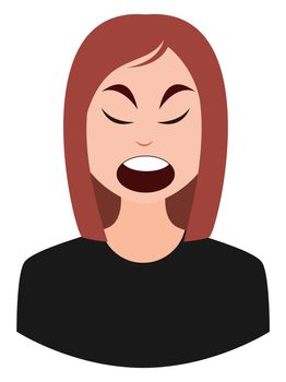 Angry girl emoji, illustration, vector on white background