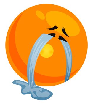 Crying emoji, illustration, vector on white background