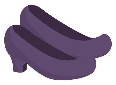 Purple woman shoes, illustration, vector on white background
