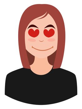 Girl in love, illustration, vector on white background