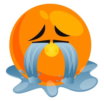 Crying hard emoji, illustration, vector on white background