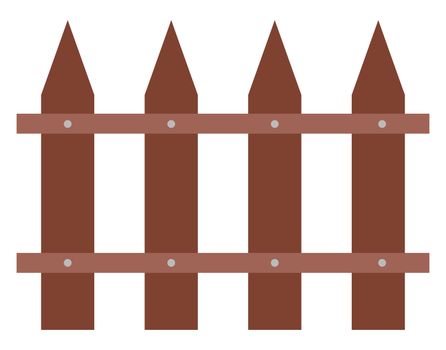 Wooden fence, illustration, vector on white background