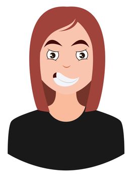 Confident girl, illustration, vector on white background