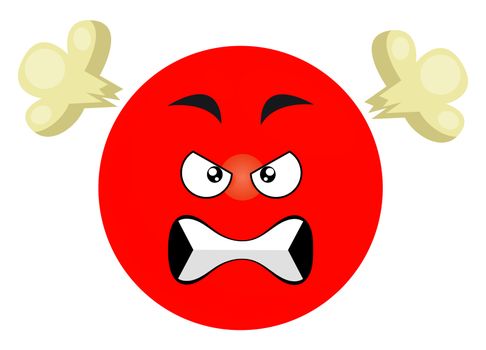 Angry emoji, illustration, vector on white background