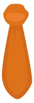 Orange man tie, illustration, vector on white background