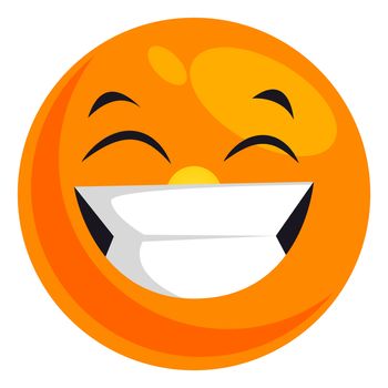 Happy smiling emoji, illustration, vector on white background