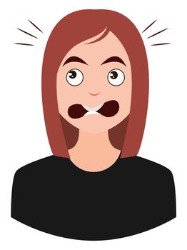 Scared girl, illustration, vector on white background